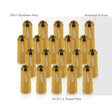 Load image into Gallery viewer, M12 x 1.5 Extended Aluminum Open Lug Nuts Gold (20 Piece)