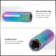 Load image into Gallery viewer, M12 x 1.5 Extended Aluminum Open Lug Nuts Neo Chrome (20 Piece)
