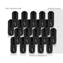 Load image into Gallery viewer, M12 x 1.25 Aluminum Closed Lug Nuts Black (20 Piece)