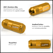 Load image into Gallery viewer, M12 x 1.25 Aluminum Closed Lug Nuts Gold (20 Piece)