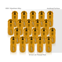 Load image into Gallery viewer, M12 x 1.25 Aluminum Closed Lug Nuts Gold (20 Piece)