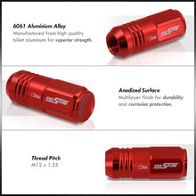 Load image into Gallery viewer, M12 x 1.25 Aluminum Closed Lug Nuts Red (20 Piece)
