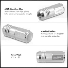 Load image into Gallery viewer, M12 x 1.25 Aluminum Closed Lug Nuts Silver (20 Piece)