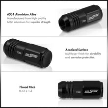 Load image into Gallery viewer, M12 x 1.5 Aluminum Closed Lug Nuts Black (20 Piece)