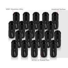 Load image into Gallery viewer, M12 x 1.5 Aluminum Closed Lug Nuts Black (20 Piece)