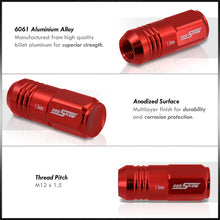 Load image into Gallery viewer, M12 x 1.5 Aluminum Closed Lug Nuts Red (20 Piece)
