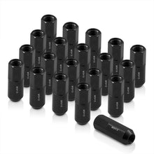Load image into Gallery viewer, M12 x 1.5 Heavy Duty Steel Extended Open Lug Nuts Black (20 Piece)