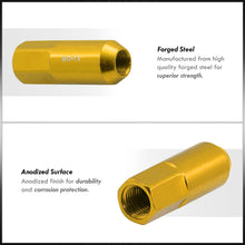 Load image into Gallery viewer, M12 x 1.5 Heavy Duty Steel Extended Open Lug Nuts 24K Gold (20 Piece)