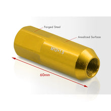 Load image into Gallery viewer, M12 x 1.5 Heavy Duty Steel Extended Open Lug Nuts 24K Gold (20 Piece)