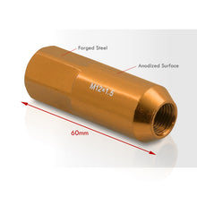 Load image into Gallery viewer, M12 x 1.5 Heavy Duty Steel Extended Open Lug Nuts Orange (20 Piece)