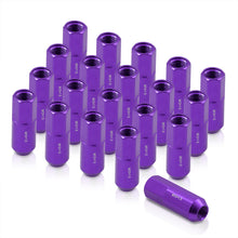 Load image into Gallery viewer, M12 x 1.5 Heavy Duty Steel Extended Open Lug Nuts Purple (20 Piece)