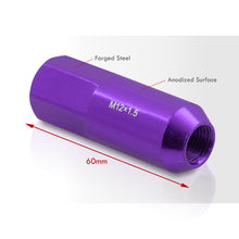 Load image into Gallery viewer, M12 x 1.5 Heavy Duty Steel Extended Open Lug Nuts Purple (20 Piece)