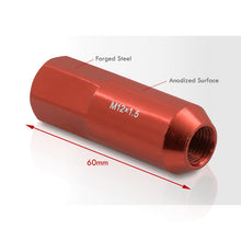 Load image into Gallery viewer, M12 x 1.5 Heavy Duty Steel Extended Open Lug Nuts Red (20 Piece)