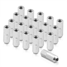 Load image into Gallery viewer, M12 x 1.5 Heavy Duty Steel Extended Open Lug Nuts Silver (20 Piece)