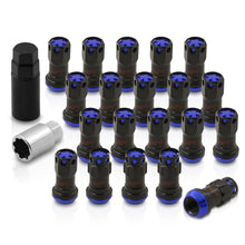 Load image into Gallery viewer, M12 x 1.25 Steel Body Lug Nuts Black Body Blue Cap (20 Piece)