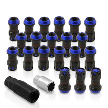Load image into Gallery viewer, M12 x 1.25 Steel Body Lug Nuts Black Body Blue Cap (20 Piece)