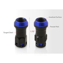 Load image into Gallery viewer, M12 x 1.25 Steel Body Lug Nuts Black Body Blue Cap (20 Piece)