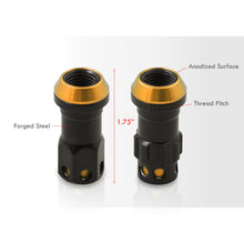 Load image into Gallery viewer, M12 x 1.25 Steel Body Lug Nuts Black Body Gold Cap (20 Piece)