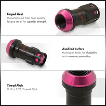 Load image into Gallery viewer, M12 x 1.25 Steel Body Lug Nuts Black Body Pink Cap (20 Piece)