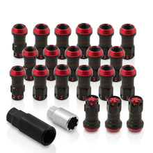 Load image into Gallery viewer, M12 x 1.25 Steel Body Lug Nuts Black Body Red Cap (20 Piece)