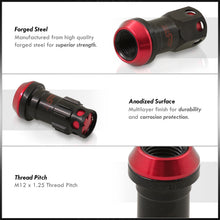Load image into Gallery viewer, M12 x 1.25 Steel Body Lug Nuts Black Body Red Cap (20 Piece)