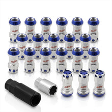 Load image into Gallery viewer, M12 x 1.25 Steel Body Lug Nuts Chrome Body Blue Cap (20 Piece)