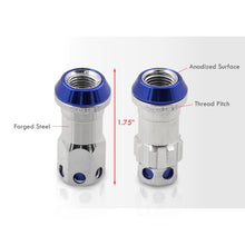 Load image into Gallery viewer, M12 x 1.25 Steel Body Lug Nuts Chrome Body Blue Cap (20 Piece)