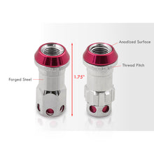 Load image into Gallery viewer, M12 x 1.25 Steel Body Lug Nuts Chrome Body Pink Cap (20 Piece)