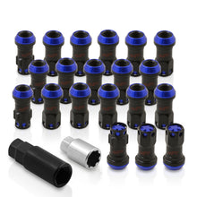 Load image into Gallery viewer, M12 x 1.5 Steel Body Lug Nuts Black Body Blue Cap (20 Piece)