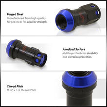 Load image into Gallery viewer, M12 x 1.5 Steel Body Lug Nuts Black Body Blue Cap (20 Piece)