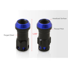 Load image into Gallery viewer, M12 x 1.5 Steel Body Lug Nuts Black Body Blue Cap (20 Piece)