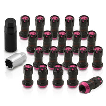 Load image into Gallery viewer, M12 x 1.5 Steel Body Lug Nuts Black Body Pink Cap (20 Piece)