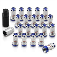 Load image into Gallery viewer, M12 x 1.5 Steel Body Lug Nuts Chrome Body Blue Cap (20 Piece)