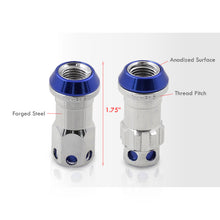 Load image into Gallery viewer, M12 x 1.5 Steel Body Lug Nuts Chrome Body Blue Cap (20 Piece)