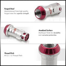 Load image into Gallery viewer, M12 x 1.5 Steel Body Lug Nuts Chrome Body Pink Cap (20 Piece)