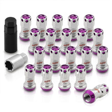 Load image into Gallery viewer, M12 x 1.5 Steel Body Lug Nuts Chrome Body Purple Cap (20 Piece)