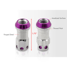 Load image into Gallery viewer, M12 x 1.5 Steel Body Lug Nuts Chrome Body Purple Cap (20 Piece)