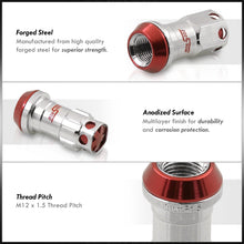 Load image into Gallery viewer, M12 x 1.5 Steel Body Lug Nuts Chrome Body Red Cap (20 Piece)