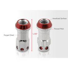 Load image into Gallery viewer, M12 x 1.5 Steel Body Lug Nuts Chrome Body Red Cap (20 Piece)
