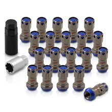 Load image into Gallery viewer, M12 x 1.5 Steel Body Lug Nuts Gunmetal Body Blue Cap (20 Piece)