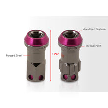 Load image into Gallery viewer, M12 x 1.5 Steel Body Lug Nuts Gunmetal Body Pink Cap (20 Piece)
