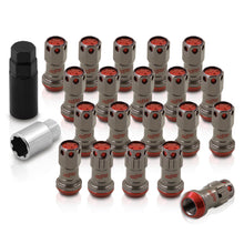 Load image into Gallery viewer, M12 x 1.5 Steel Body Lug Nuts Gunmetal Body Red Cap (20 Piece)