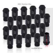 Load image into Gallery viewer, JDM Sport M12 X 1.5 Aluminum Open Lug Nuts Matte Black (20 Piece)