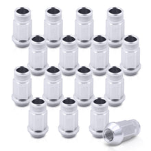 Load image into Gallery viewer, JDM Sport M12 X 1.5 Aluminum Open Lug Nuts Silver (16 Piece)