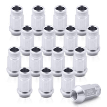 Load image into Gallery viewer, JDM Sport M12 X 1.25 Aluminum Open Lug Nuts Silver (16 Piece)