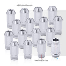 Load image into Gallery viewer, JDM Sport M12 X 1.25 Aluminum Open Lug Nuts Silver (16 Piece)
