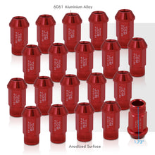 Load image into Gallery viewer, JDM Sport M12 X 1.25 Aluminum Open Lug Nuts Red (20 Piece)
