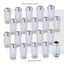 Load image into Gallery viewer, JDM Sport M12 X 1.25 Aluminum Open Lug Nuts Silver (20 Piece)