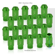 Load image into Gallery viewer, JDM Sport M12 X 1.25 Aluminum Open Lug Nuts Green (20 Piece)