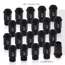 Load image into Gallery viewer, JDM Sport M12 X 1.5 Aluminum Open Lug Nuts Black (20 Piece)